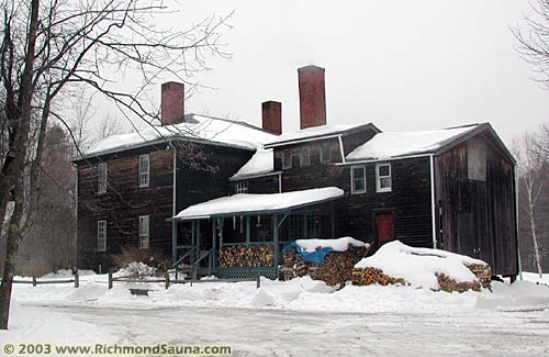 Main house from driveway in winter